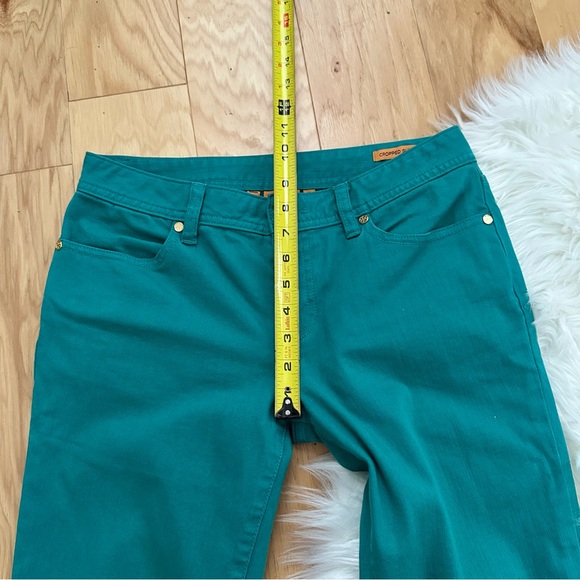 Tory Burch Teal Cropped Slim Bootcut Jeans Size 28 - Picture 5 of 9
